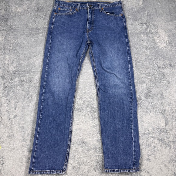 Levi's‎ 505 Regular Fit Jeans Mens W36 L32 Medium Wash Blue Denim - Picture 2 of 10